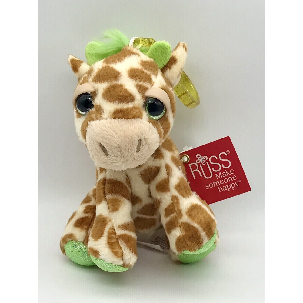 Russ Berrie Li'l Peepers Kenya Giraffe Plush Clip Miniature 4" New